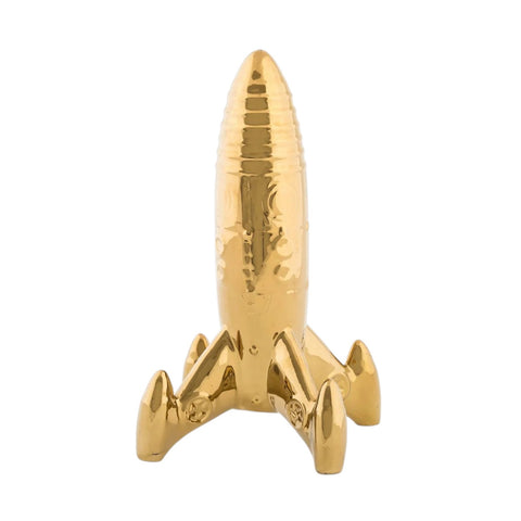 SCULTURA LA MIA ASTRONAVE IN PORCELLANA GOLD 10413ORO SELETTI