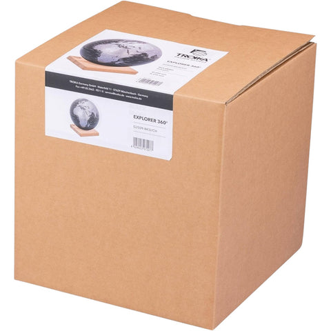 MAPPAMONDO DIAMETRO 25 CM BASE LEGNO G2509-BKSI/CH NERO/ARGENTO TROIKA