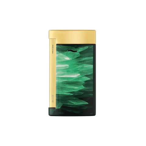 ACCENDINO LI SLIM 7 GEODE ART. 027036 GREEN/GOLDEN S.T. DUPONT