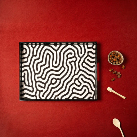 VASSOIO BAUHAUS PLATEAU LAQUE' RECTANGLE 40X30 BLUE SHAKER