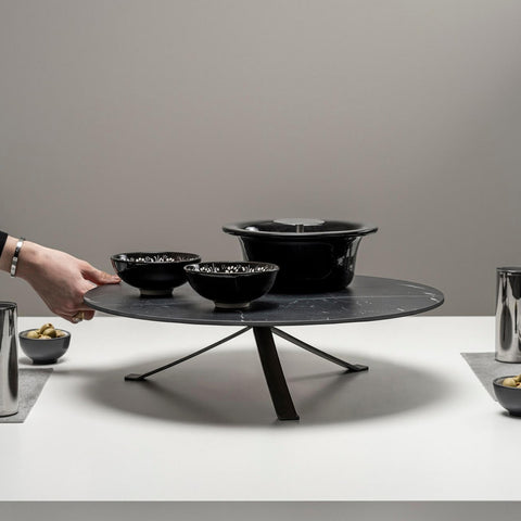 CENTROTAVOLA GIREVOLE CM 50 H 13 VT320GBK BLACK KNINDUSTRIE