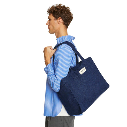 BORSA CELESTINS  RAW DENIM BLUE RIVEDROITE