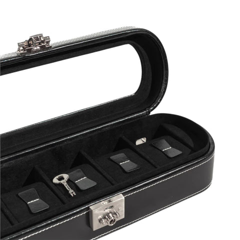 COFANETTO PORTA OROLOGI FRIEDRICH23 5 POSTI OVALE NERO ART. 26106-2