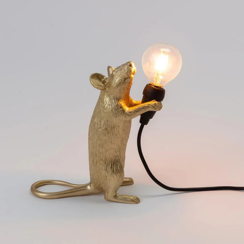 LAMPADA IN RESINA MOUSE LAMP MAC-GOLD CM.5X15 H.12,5 SEDUTO USB