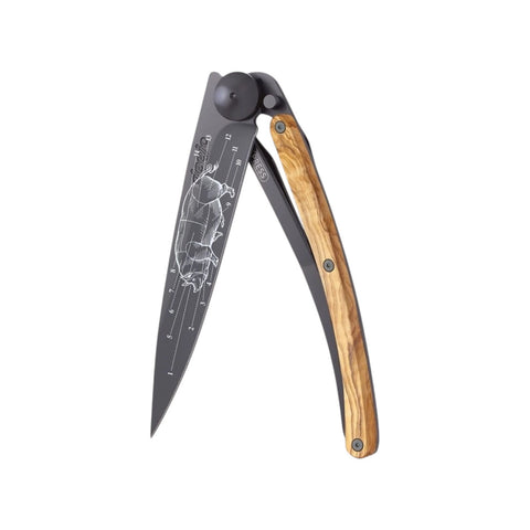 COLTELLO DA CUCINA 390 GR. OLIVE WOOD PRIME CUTS BLACK DEEJO