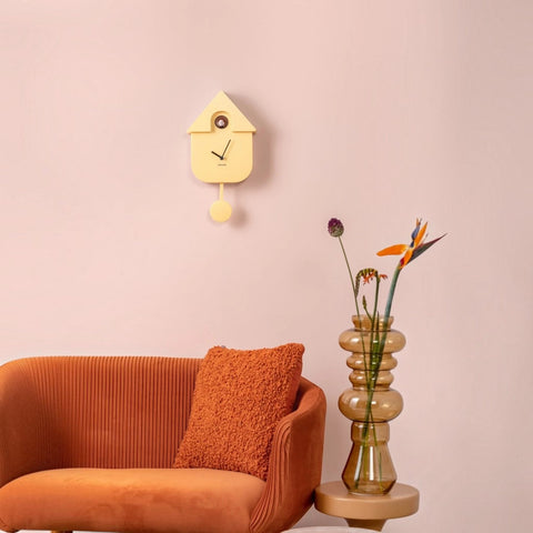 OROLOGIO WALL CLOCK MODERN CUCKOO KA5768LY LIGHT YELLOW KARLSSON