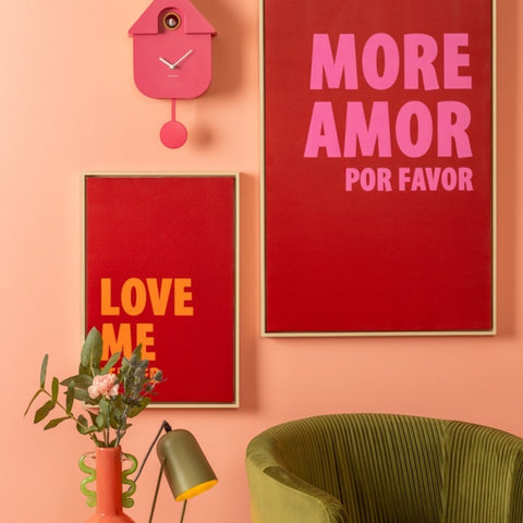 OROLOGIO WALL CLOCK MODERN CUCKOO ABS BRIGHT PINK ART. KA5768BP
