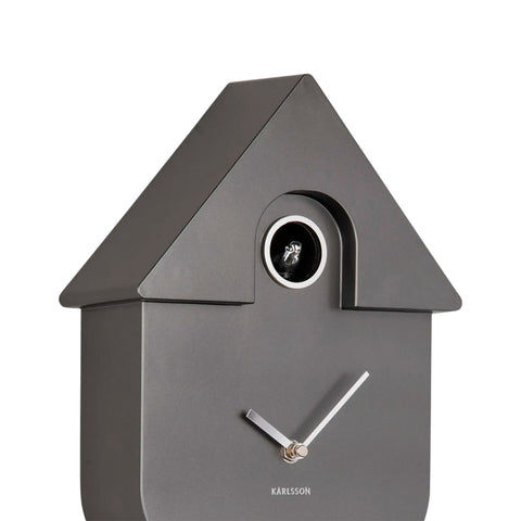 OROLOGIO WALL CLOCK MODERN CUCKOO METALLIC DARK GREY KARLSSON
