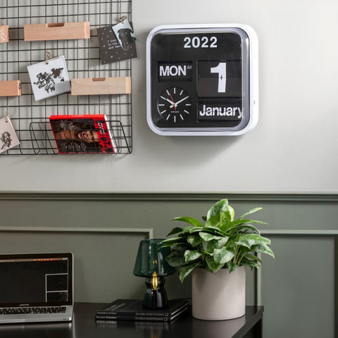 OROLOGIO WALL CLOCK BIG FLIP KA4203 WHITE KARLSSON