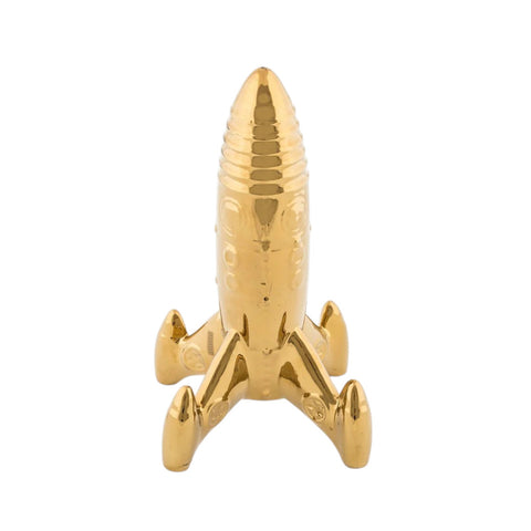 SCULTURA LA MIA ASTRONAVE IN PORCELLANA GOLD 10413ORO SELETTI