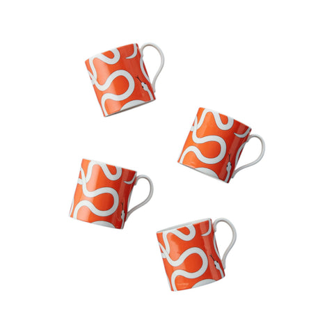 TAZZE EDEN SET OF 4 ART. 33119 JONATHAN ADLER ORANGE