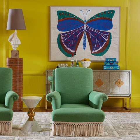 SCATOLA LACQUER BOTANIST MEDIUM 32612 JONATHAN ADLER BLUE