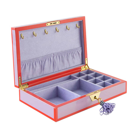 PORTAGIOIE TIGER LACQUER JEWELRY BOX LAVENDER 35134 JONATHAN ADLER