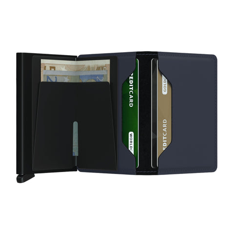 PORTAFOGLIO SLIM WALLET MATTE NIGHT BLUE SECRID