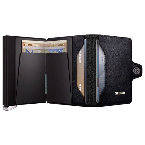 TWINWALLET PREMIUM EMBOSS LINES SECRID BLACK
