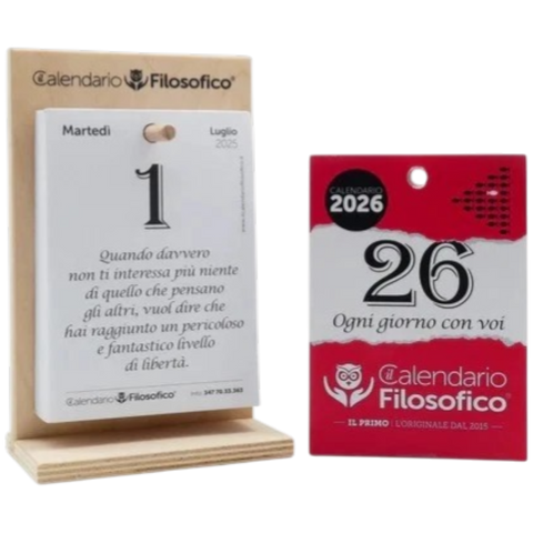 A5 Philosophischer Kalender mit Holzständer