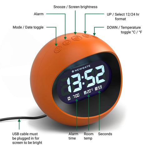 SVEGLIA CENTRE OF THE HEART LCD ALARM ART. LCD/COTE3 ORANGE NEWGATE