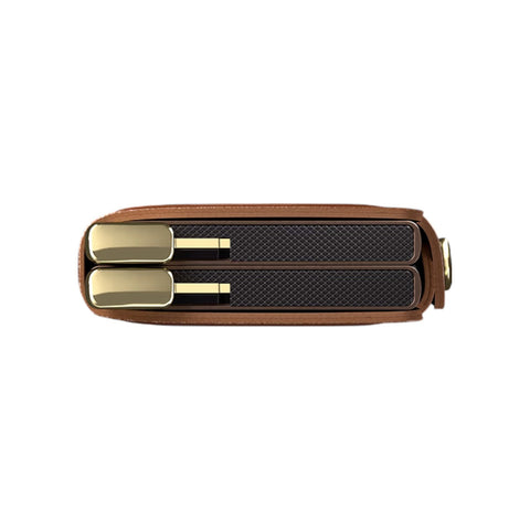 PORTAFOGLIO PREMIUM TWINWALLET EMBOSS LINES + SECRID TEI COGNAC