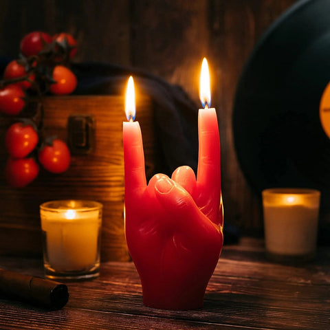 CANDLE HAND YOU ROCK RED