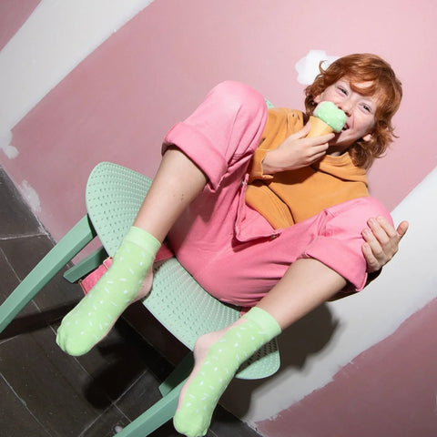 EAT MY SOCKS DOLCE E SALATO PINK GREEN