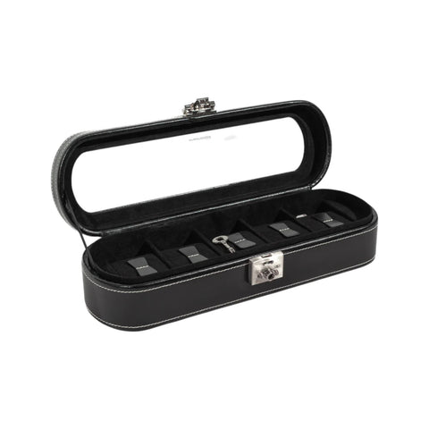 COFANETTO PORTA OROLOGI FRIEDRICH23 5 POSTI OVALE NERO ART. 26106-2