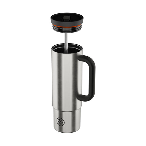 BORRACCIA STRAW CUP 800 ML BRUSHED STEEL LPF03081 24 BOTTLES
