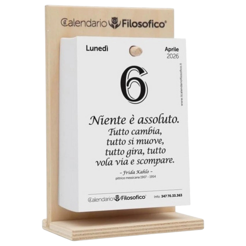 CALENDARIO FILOSOFICO FORMATO A5 C/SUPPORTO IN LEGNO