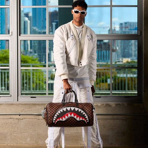 BORSONE DUFFLE SHARK IN PARIS WTF BUBBLE 910D9306NSZ BROWN SPRAYGROUND