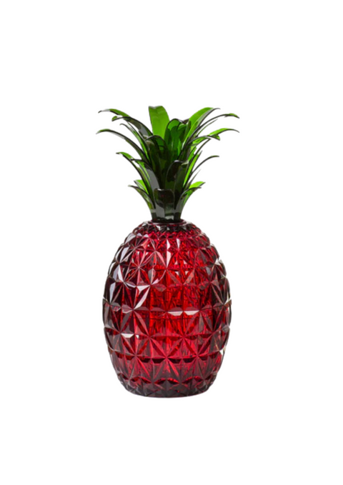 MELISSA VASE RUBIN ANANAS GRÜNES BLATT MARIO LUCA GIUSTI ROT