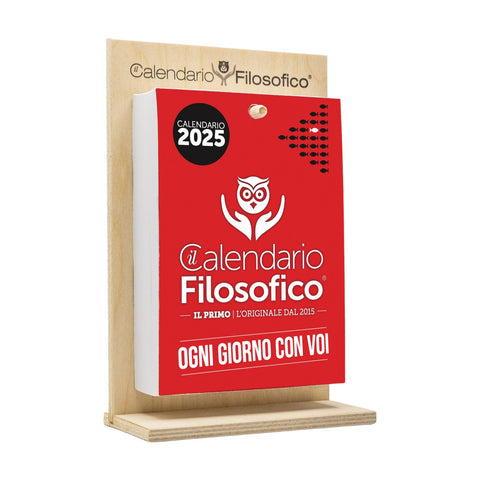 CALENDARIO FILOSOFICO 10X14 CM CON SUPPORTO IN LEGNO