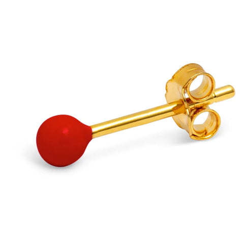 ORECCHINO LULU COPENHAGEN GOLD PLATED 925  LULU1164 COLOR  BALL PASSION RED