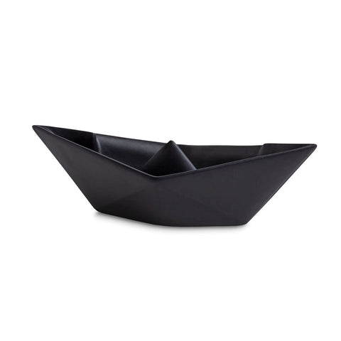 BARCHETTA ORIGAMI GRANDE NERO OPACO CERAMICHE CRESCENTINI ART. 2470