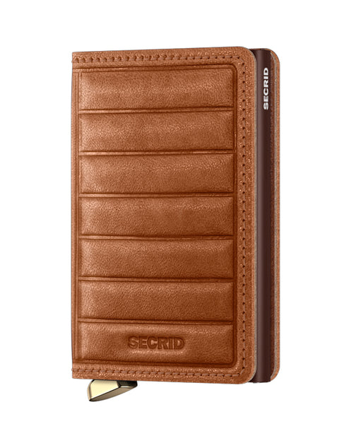 SECRID PREMIUM SLIMWALLET EMBOSS LINES COGNAC