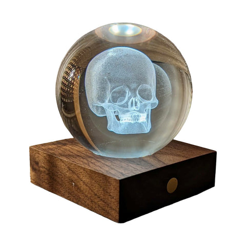 AMBER CRYSTAL LIGHT 3D LASER SKULL GINGKO