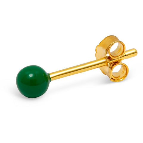 ORECCHINO LULU COPENHAGEN GOLD PLATED 925  LULU1164 COLOR BALL GREEN