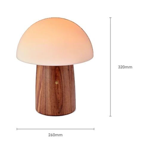 ALICE MUSHROOM LAMP LARGE NATURAL WALNUT WOOD GINGKO ART. G022WT1