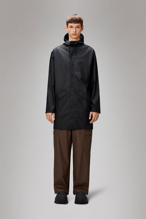 IMPERMEABILE RAINS LONG JACKET BLACK GRAIN L ART. 12020