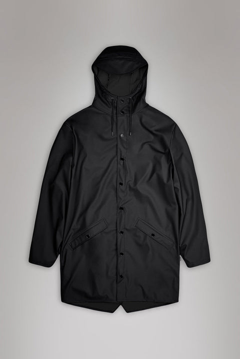 IMPERMEABILE RAINS LONG JACKET BLACK GRAIN L ART. 12020