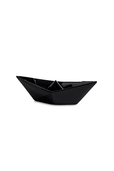 KLEINES SCHWARZES ORIGAMI-BOOT CRESCENTINI KERAMIK ART. 2369