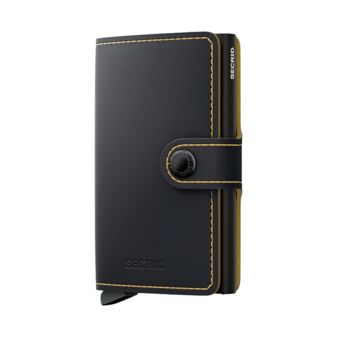 MINIWALLET SECRID MATTE BLACK & OCHRE