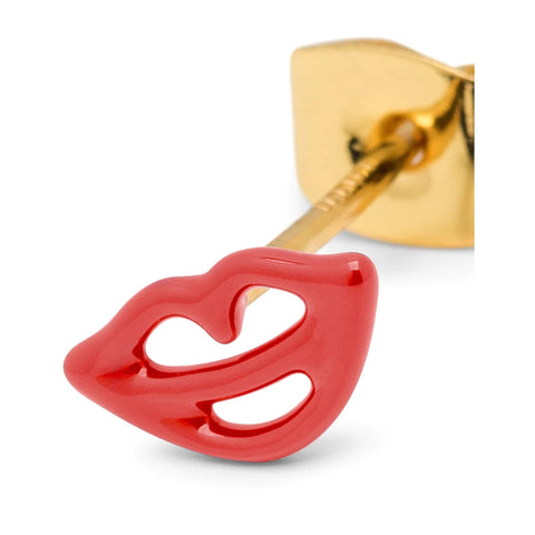 ORECCHINO LULU COPENHAGEN GOLD PLATED 925  LULU1341 SECRET LIPSTICK RED