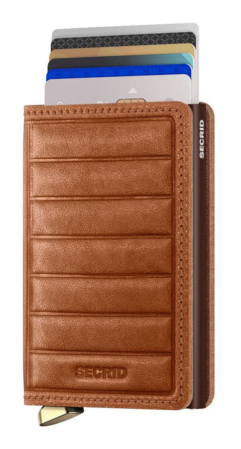 SECRID PREMIUM SLIMWALLET EMBOSS LINES COGNAC