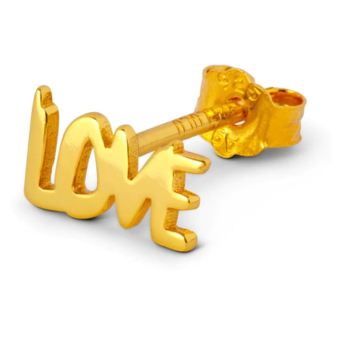 ORECCHINO LULU COPENHAGEN GOLD PLATED 925  LULU1397 WORD LOVE GOLD