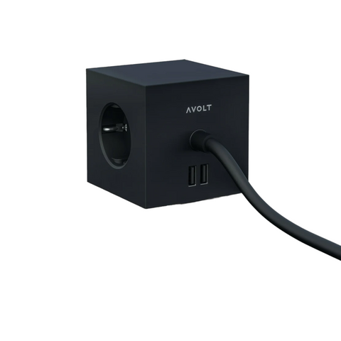 PRESA AVOLT SQUARE 1 USB C 1.8 METER STOCKHOLM BLACK