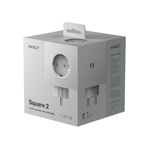 PRESA AVOLT SQUARE 2 USB C GOTLAND GREY SOCKET F