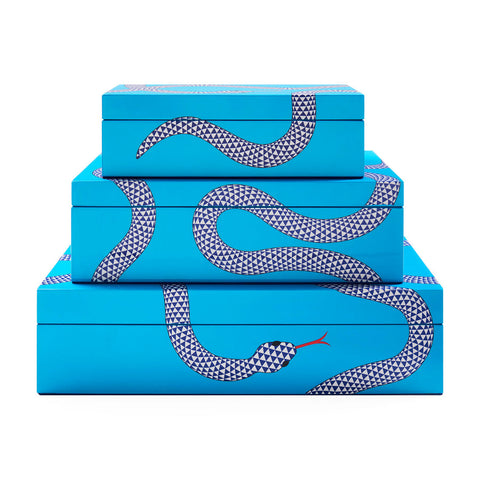 SCATOLA EDEN LACQUER MEDIUM 34766 JONATHAN ADLER BLUE