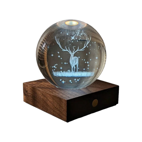 AMBER CRYSTAL LIGHT 3D LASER STAG GINGKO