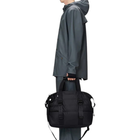 PUFFER BAG MIX WEEKEND BAG SMALL W3 14060 RAINS SCHWARZ