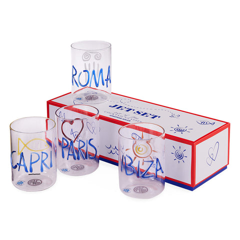 JET SET GLASSWARE SET OF 4 ART. 34530 JONATHAN ADLER