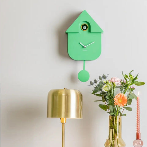 OROLOGIO WALL CLOCK MODERN CUCKOO KA5768BG BRIGHT GREEN KARLSSON